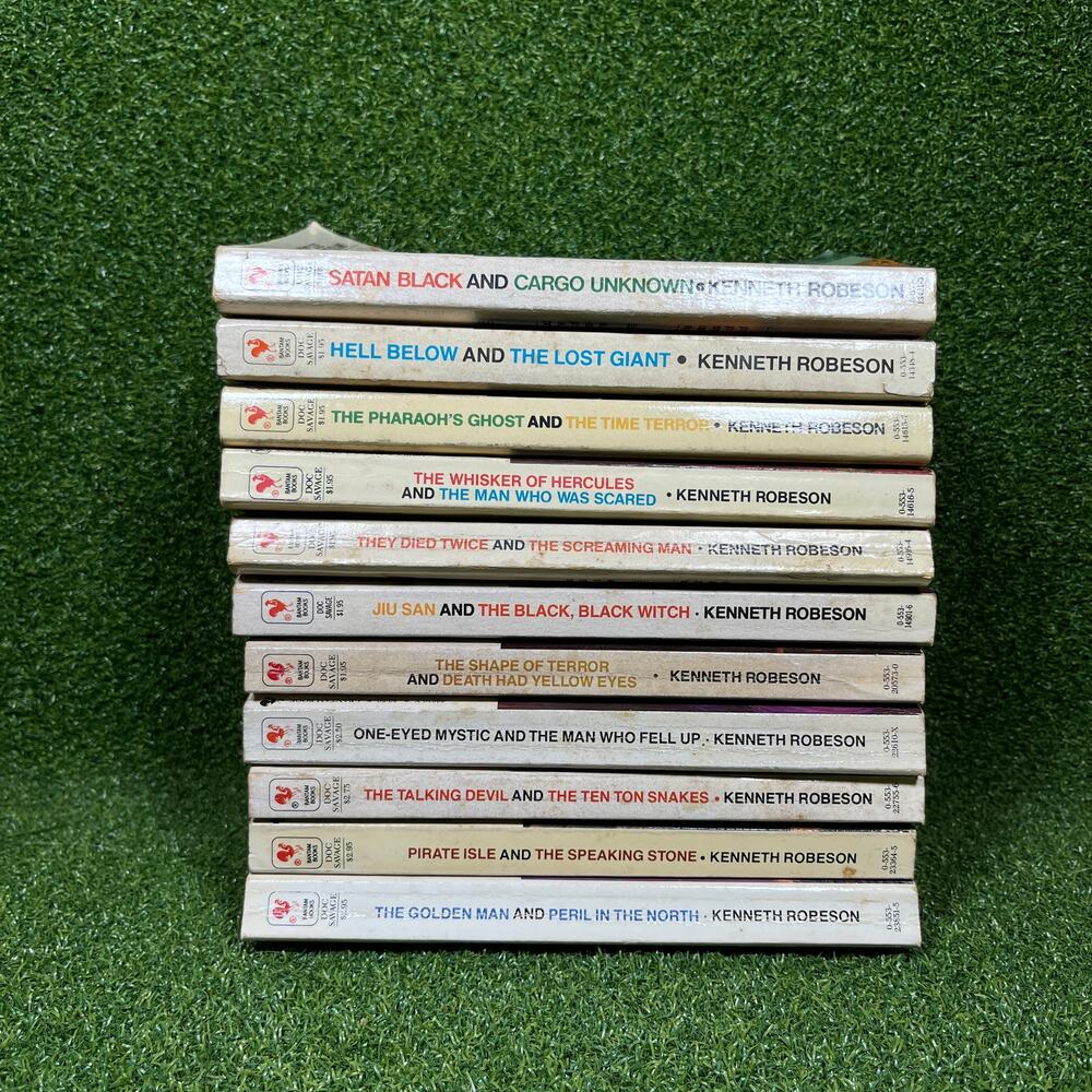 Vintage Doc Savage Double Paperback Novels by Kenneth Robeson Lot of 11
